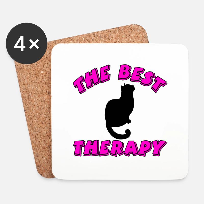 Cat - Coasters (set of 4) - white