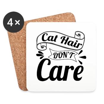Cat Hair Don´t Care - Untersetzer (4er-Set) - Weiß - Vorne