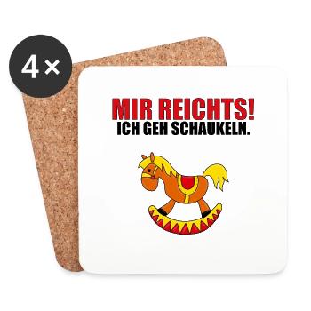 MIR REICHTS! ICH GEH SCHAUKELN. - PFERD - PONY - Untersetzer (4er-Set) - Weiß - Vorne