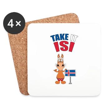 TAKE IT ISI - ISLANDPFERD - ISLANDPONY - ISLAND - Untersetzer (4er-Set) - Weiß - Vorne
