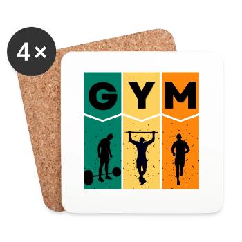 GYM Chemise Homme - Dessous de verre (lot de 4) - blanc - Devant
