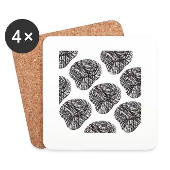 vêtement et accessoire - Dessous de verre (lot de 4) - blanc - Devant