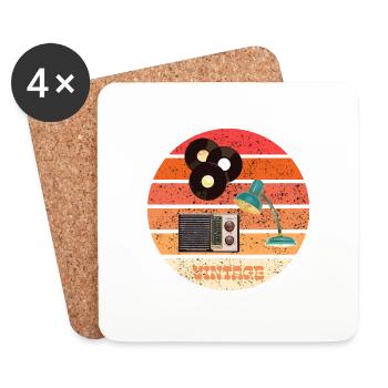 Vintage-Leben - Untersetzer (4er-Set) - Weiß - Vorne