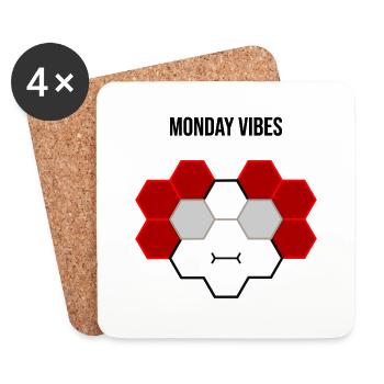 Monday vibes... it's Monday again - Coasters (set of 4) - white - Front