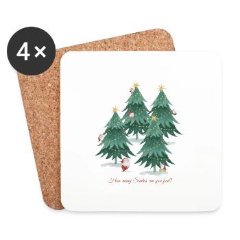 Hide and seek Santa - Coasters (set of 4) - white - Front