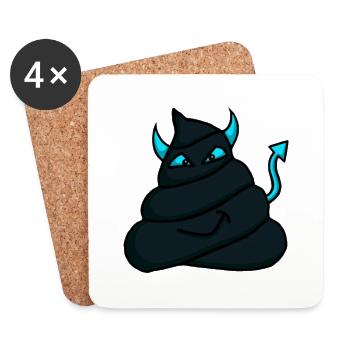 Diable-Tas-bleu - Dessous de verre (lot de 4) - blanc - Devant