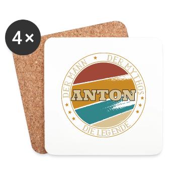 ANTON DER MAN DER MYTHOS DIE LEGENDE - Untersetzer (4er-Set) - Weiß - Vorne