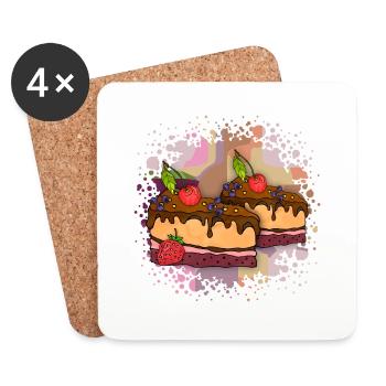 Cake - Coasters (set of 4) - white - Front
