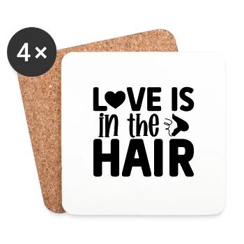 Love is in the Hair - Coasters (set of 4) - white - Front