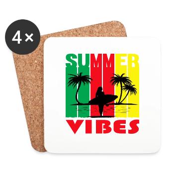 Summer Vibes - Untersetzer (4er-Set) - Weiß - Vorne