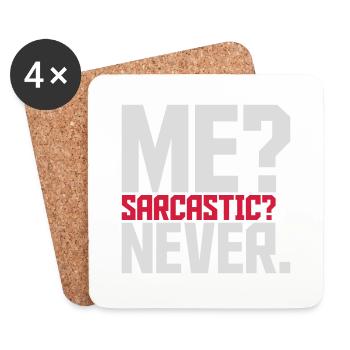 me sarcastic never quote - Coasters (set of 4) - white - Front