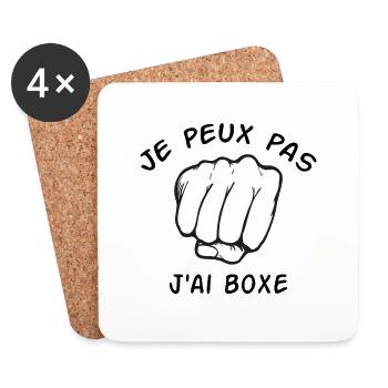 Je peux pas j'ai boxe - Dessous de verre (lot de 4) - blanc - Devant
