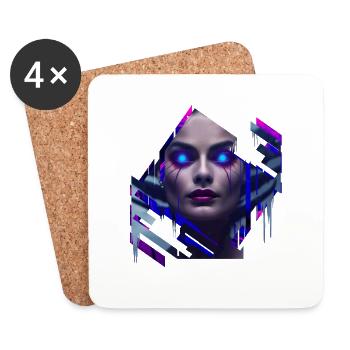 Demon Neon Göttin - Untersetzer (4er-Set) - Weiß - Vorne