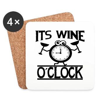 Its Wine o ́ Clock - Coasters (set of 4) - white - Front