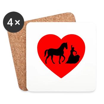 Cheval - Dessous de verre (lot de 4) - blanc - Devant