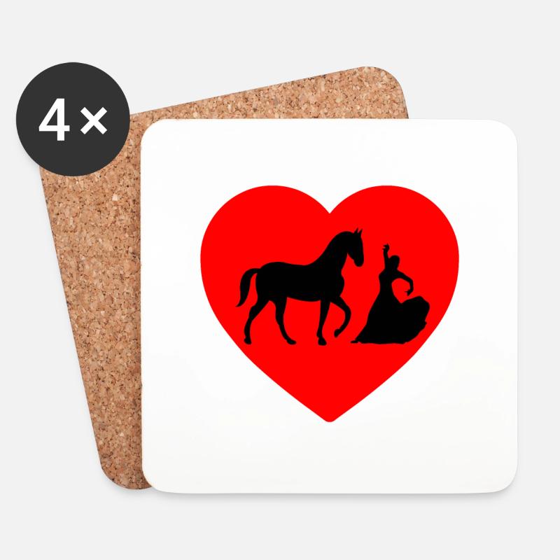 Pferd - Untersetzer (4er-Set) - Weiß
