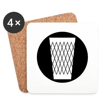 Ribbed cider glass #Geripptes #Frankfurt - Coasters (set of 4) - white - Front