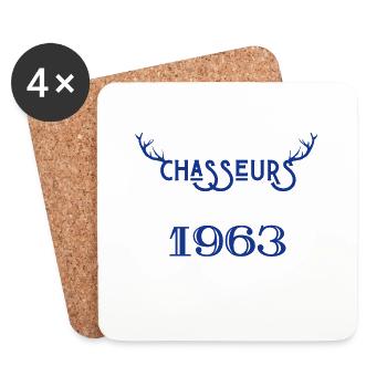 Anniversaire chasseur 1963 - Dessous de verre (lot de 4) - blanc - Devant