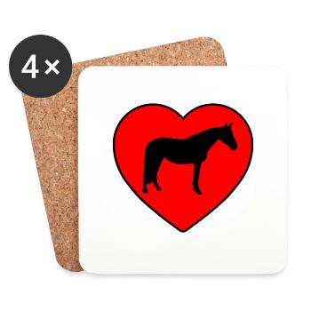 Cheval - Dessous de verre (lot de 4) - blanc - Devant
