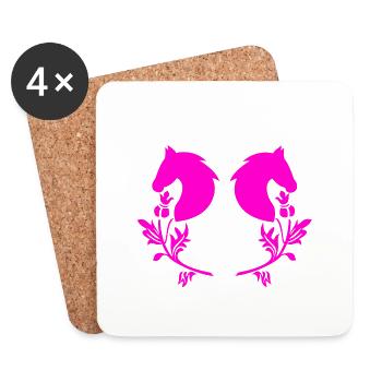 Cheval - Dessous de verre (lot de 4) - blanc - Devant