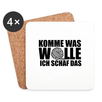 KOMME WAS WOLLE ICH SCHAF DAS - MUTMACHER - SCHAFE - Untersetzer (4er-Set) - Weiß - Vorne