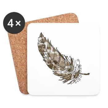 Feather - Coasters (set of 4) - white - Front
