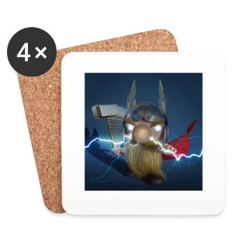 XList Wikingergott Thor - Untersetzer (4er-Set) - Weiß - Vorne