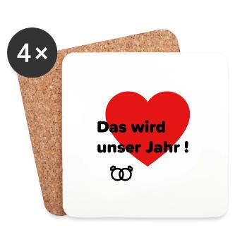 Das wir unser Jahr ! - Untersetzer (4er-Set) - Weiß - Vorne