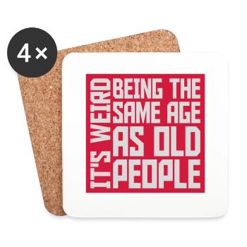 being old people age - Coasters (set of 4) - white - Front
