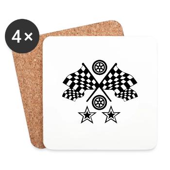 Car - Coasters (set of 4) - white - Front
