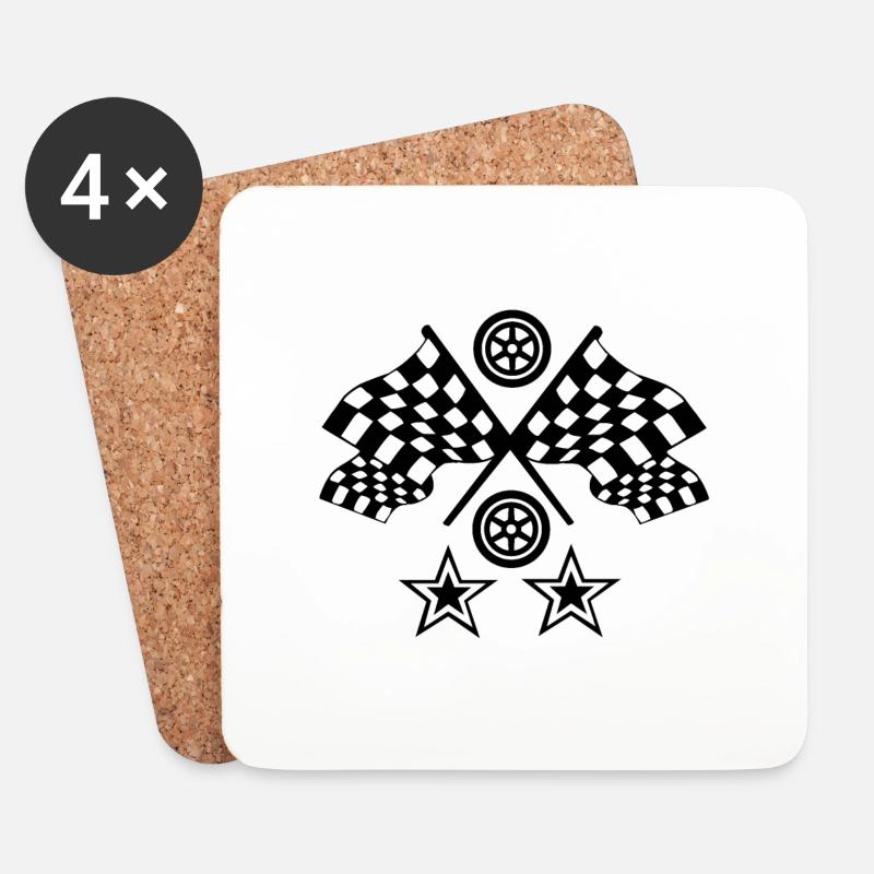 Car - Coasters (set of 4) - white