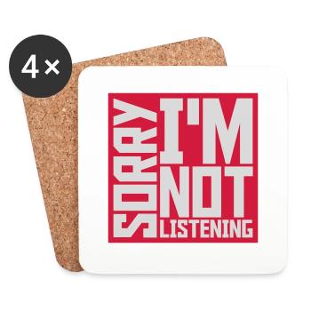 sorry in not listening - Coasters (set of 4) - white - Front