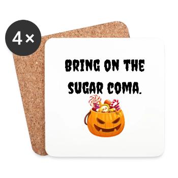 Halloween T-shirt | Too much candy! - Coasters (set of 4) - white - Front