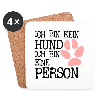 Hund Hunderechte Tierrechte lustig Hunde Vector DE - Untersetzer (4er-Set) - Weiß - Vorne