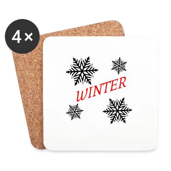 DER WINTER STEHT VOR DER TÜR - Untersetzer (4er-Set) - Weiß - Vorne