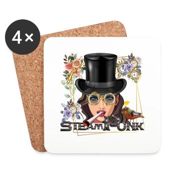 Steampunk - Untersetzer (4er-Set) - Weiß - Vorne