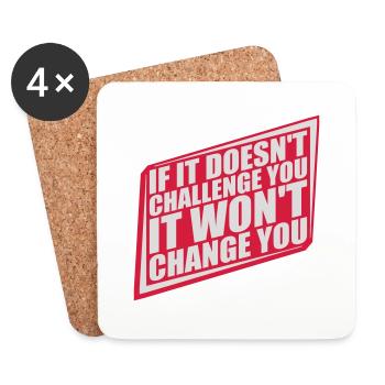 Workout Fitness Motivation Quote - Coasters (set of 4) - white - Front