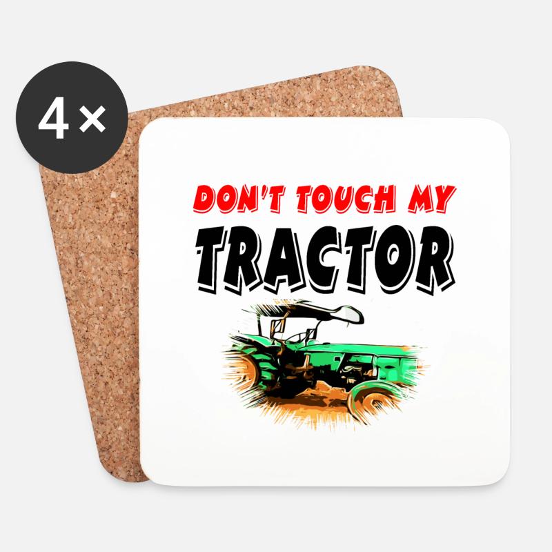 Tractor - Coasters (set of 4) - white