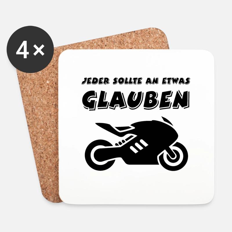 Motorrad - Untersetzer (4er-Set) - Weiß