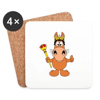 PFERD - KÖNIG - PRINZ - KÖNIGIN - PRINZESSIN - Untersetzer (4er-Set) - Weiß - Vorne