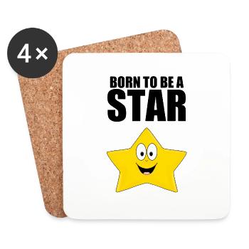 BORN TO BE A STAR - STERN - KIND - BABY - Untersetzer (4er-Set) - Weiß - Vorne