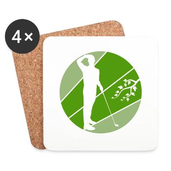 golf golfsport golfspieler abschlag - Untersetzer (4er-Set) - Weiß - Vorne
