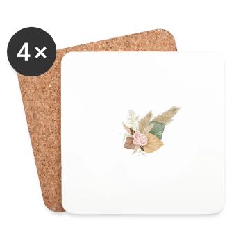 letter Y flowers - Coasters (set of 4) - white - Front