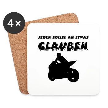 Motorrad - Untersetzer (4er-Set) - Weiß - Vorne