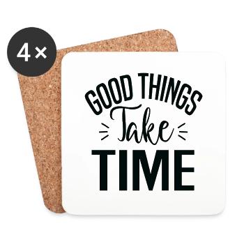 Good Things Take Time - Untersetzer (4er-Set) - Weiß - Vorne