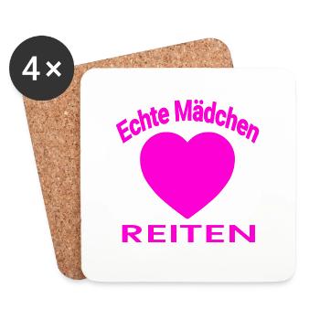 Reiten - Untersetzer (4er-Set) - Weiß - Vorne