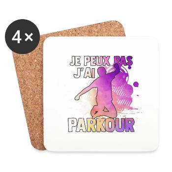 Je Peux Pas J'ai Parkour water color - Dessous de verre (lot de 4) - blanc - Devant