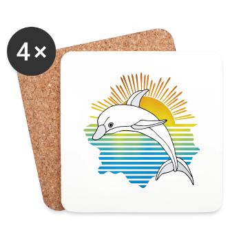 Dolphin - Coasters (set of 4) - white - Front