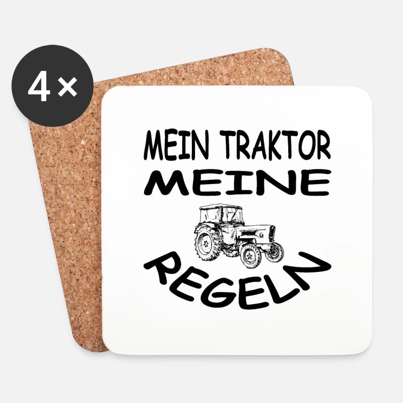 Traktor - Untersetzer (4er-Set) - Weiß