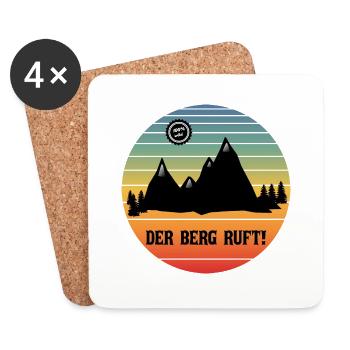 Hiking - The mountain is calling! - Coasters (set of 4) - white - Front